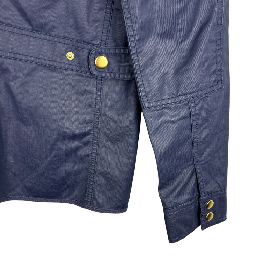 J. CREW 19034 BLUE DOWNTOWN FIELD WAXED 100% COTTON PLACKET UTILITY JACKET - Picture 12 of 16